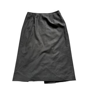 Talbots Women's Size 12 Black Wool Blend‎ Midi Pencil Skirt Back Zip Lined